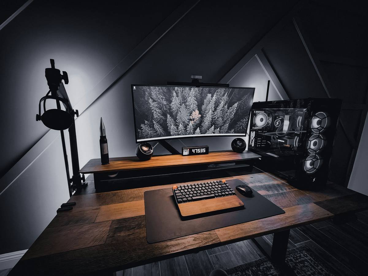 a computer on a table