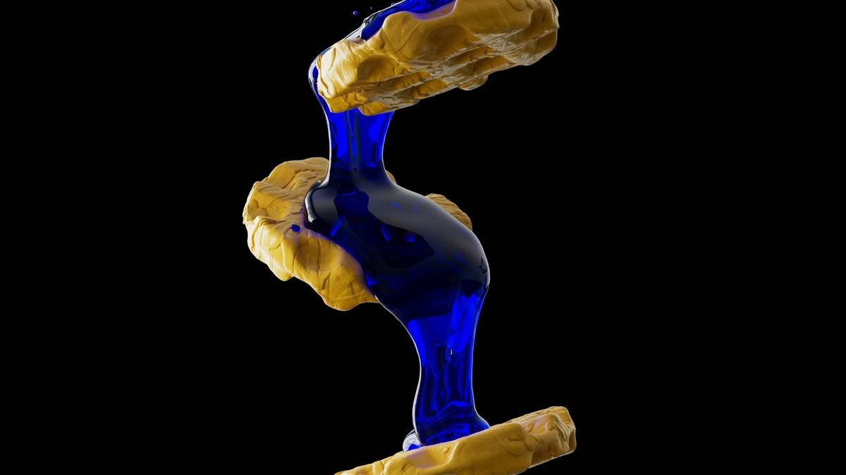 Blue Liquid Syrup Abstract 3D Render Wallpaper - 8K